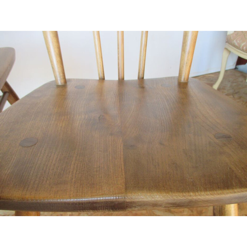 Set of 4 vintage beechwood chairs Ercol