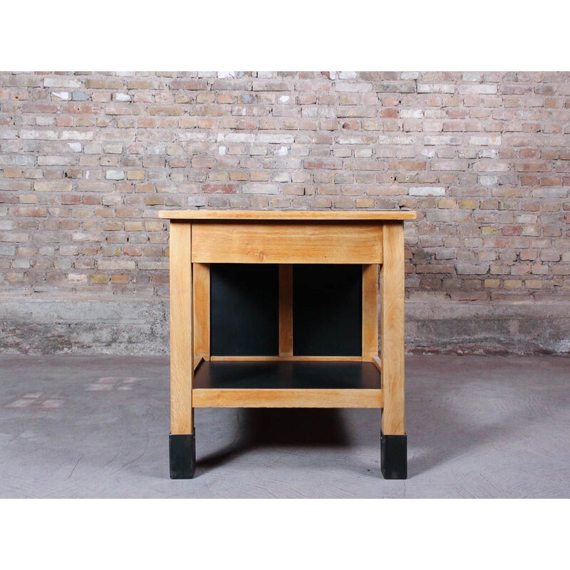 Vintage loom furniture, central island, solid wood counter and steel shelf