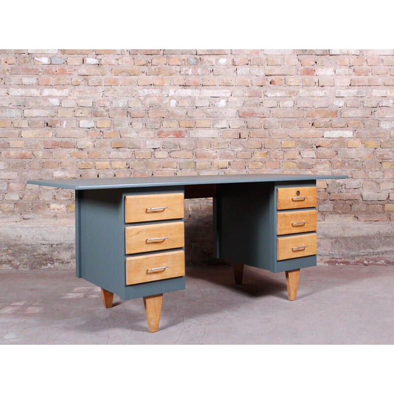 Vintage minister's desk 6 oak drawers