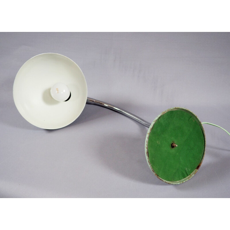 Lampe industrielle flexible en métal vert d'eau - 1940