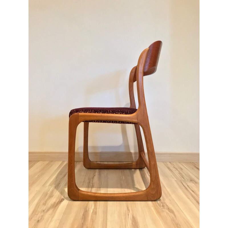 Suite of 6 vintage Traineau chairs by Baumann 1960