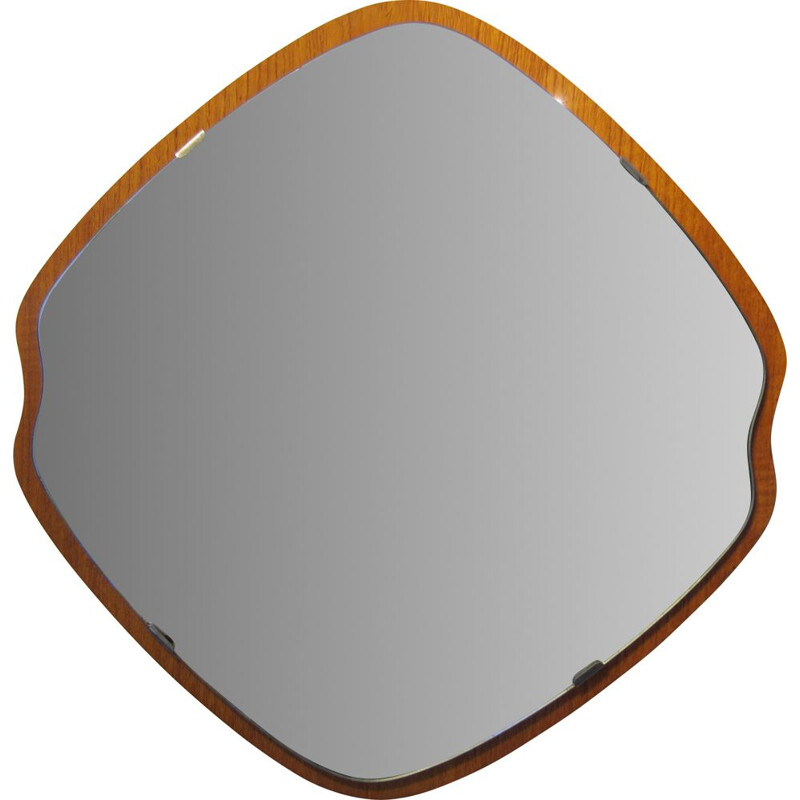 Vintage Scandinavian teak mirror 