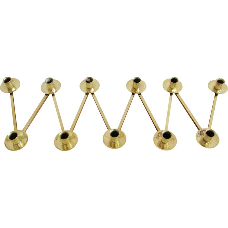 Vintage Scandinavian brass candleholder, model Margareta by Lars Holmström for Arvika Konsthantverk