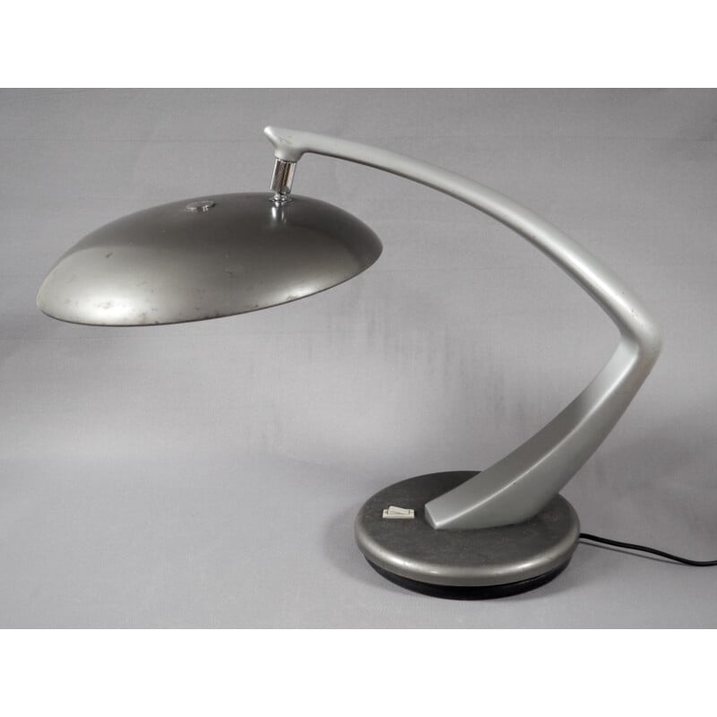 Lampe de bureau vintage pivotante en fonte et tôle pour Fase, 1960