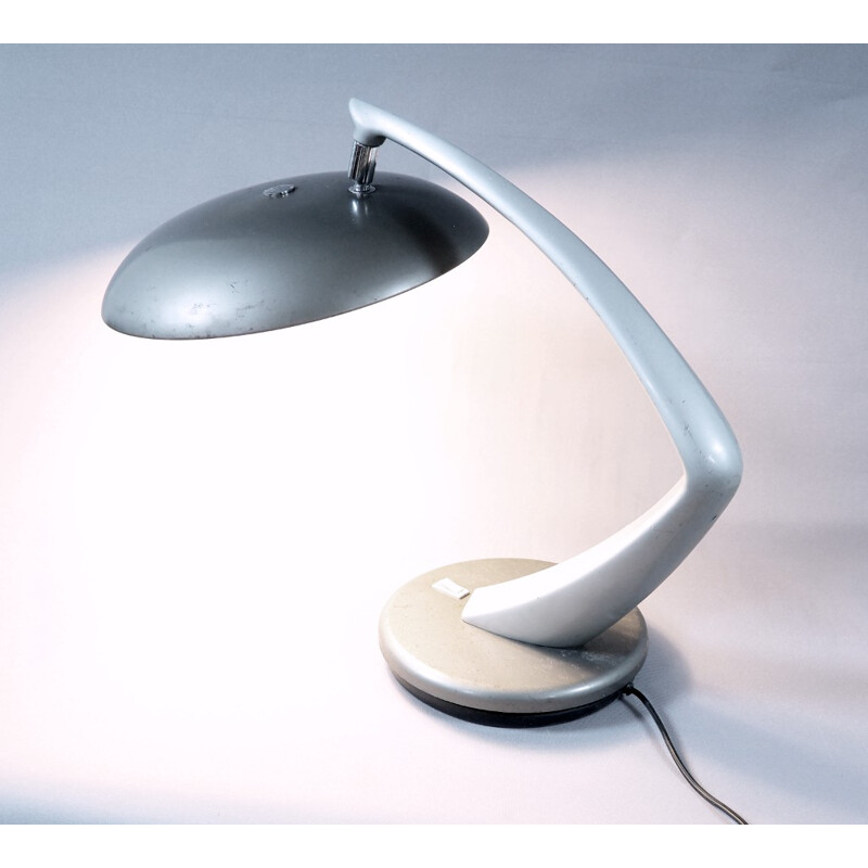 Lampe de bureau vintage pivotante en fonte et tôle pour Fase, 1960