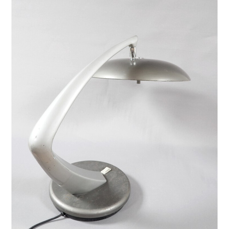 Schwenkbare Vintage-Schreibtischlampe aus Gusseisen und Blech für Fase, 1960