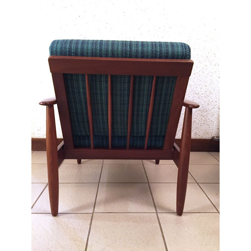 Set of 3 vintage Scandinavian teak armchairs, 1960
