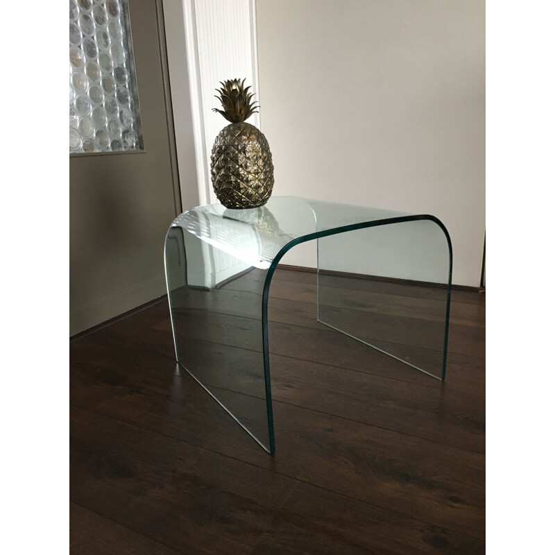 Vintage Glass Model Waterfall Side Table by Angelo Cortesi for Fiam, 1980s