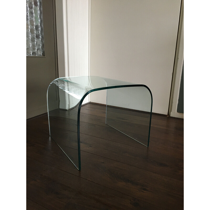 Vintage Glass Model Waterfall Side Table by Angelo Cortesi for Fiam, 1980s