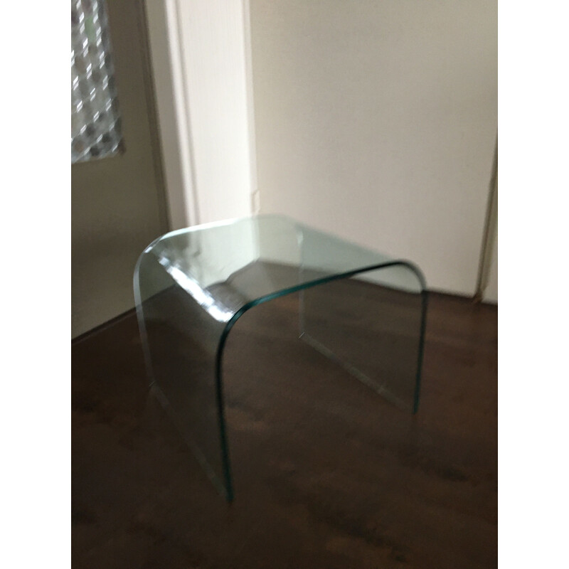 Vintage Glass Model Waterfall Side Table by Angelo Cortesi for Fiam, 1980s