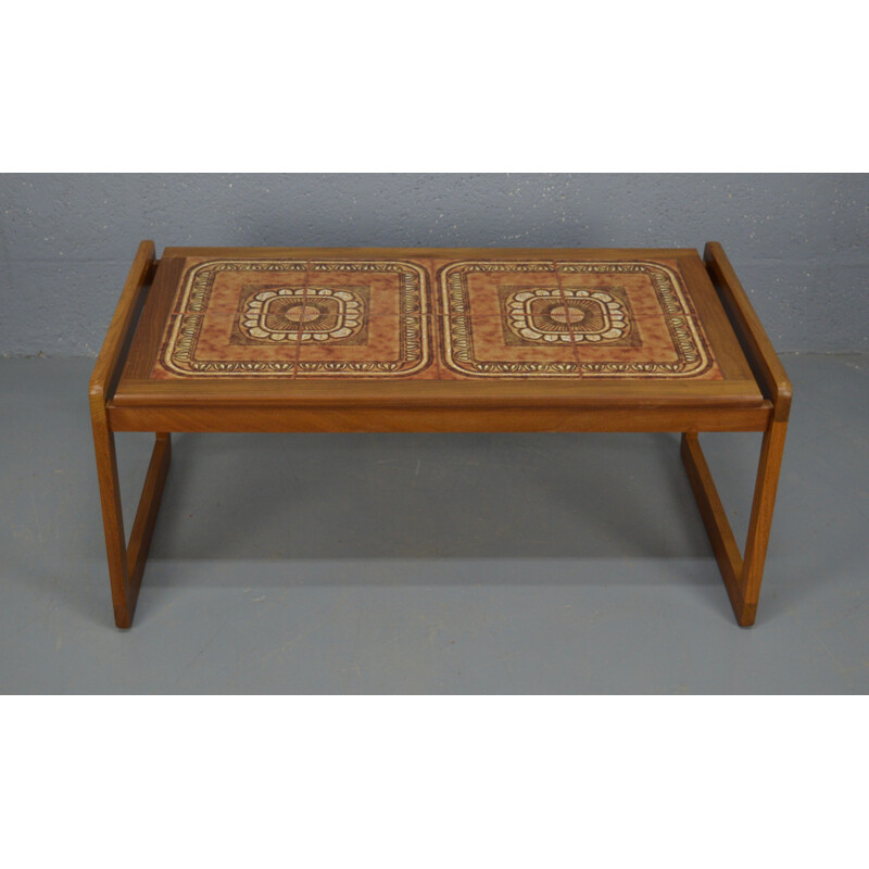 Vintage danish coffee table in teak with ceramic top