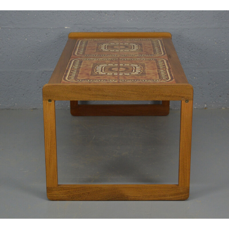 Vintage danish coffee table in teak with ceramic top