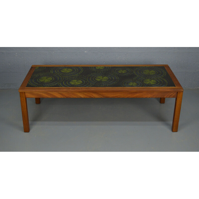 Vintage danish coffee table in teak and resin top, 1960