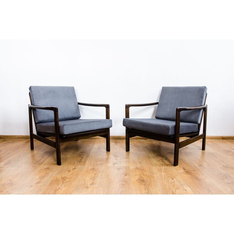 Pair of Vintage B-7522 armchairs by Zenon Bączyk, 1960s