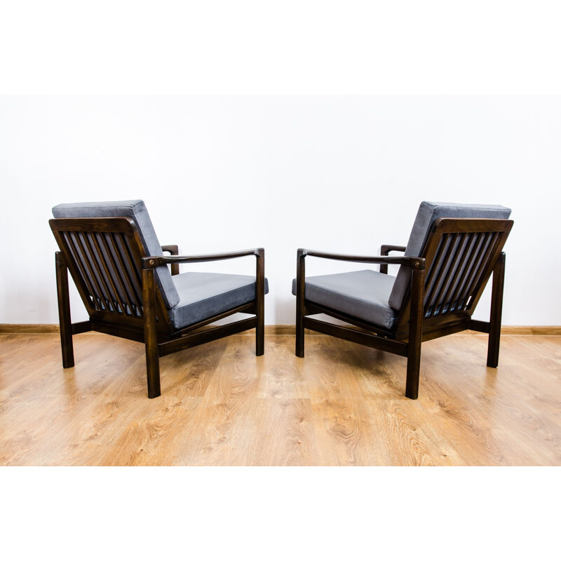 Pair of Vintage B-7522 armchairs by Zenon Bączyk, 1960s