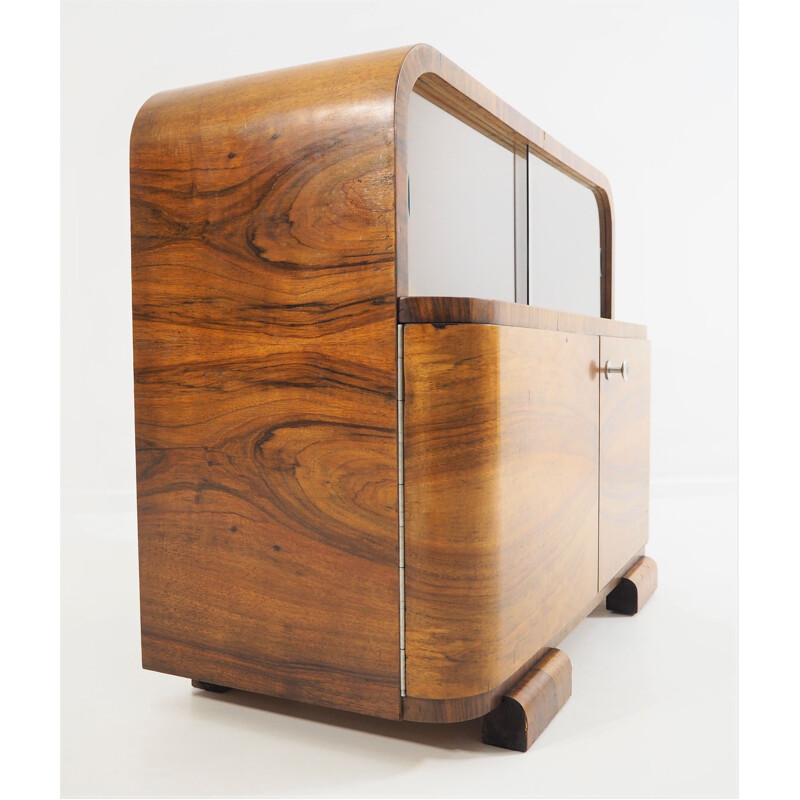 Vintage Walnut Art Deco cabinet, 1940s
