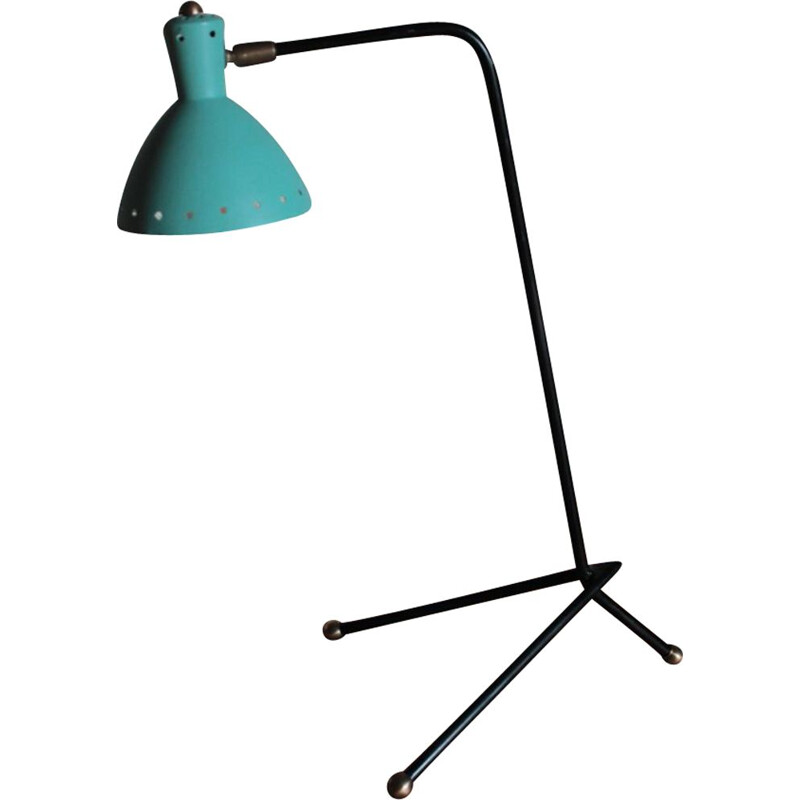 Vintage blue tripod lamp