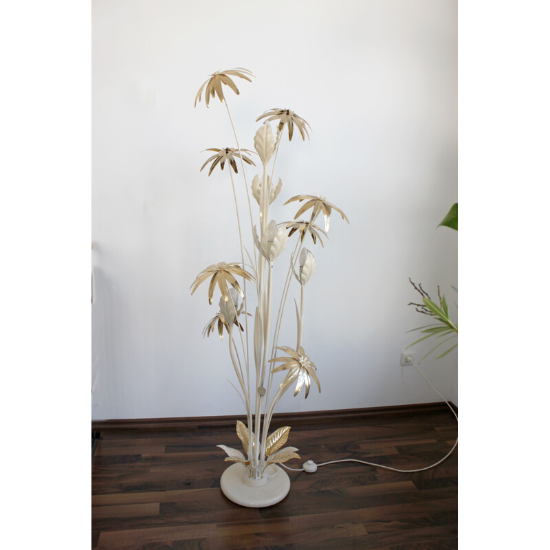 Vintage flower floor lamp par Hans Kögl design Hollywood Regency 1970s 