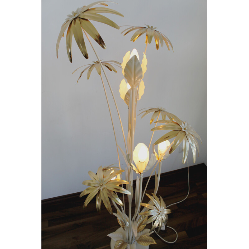 Lampadaire vintage à fleurs par Hans Kögl design Hollywood Regency 1970s 