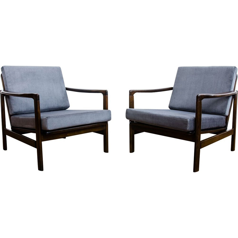 Pair of Vintage B-7522 armchairs by Zenon Bączyk, 1960s