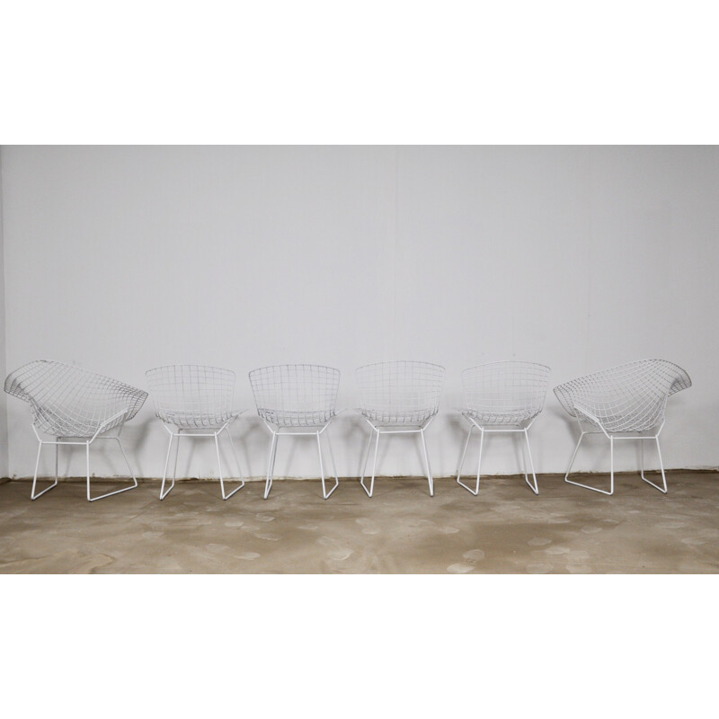 Ensemble de 6 chaises d'appoint vintage en métal de Harry Bertoia pour Knoll, 1970