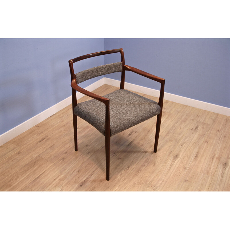 Vintage Danish dining chair in rosewood by Helge Vestergaard Jensen for Peder Pedersen, 1960s