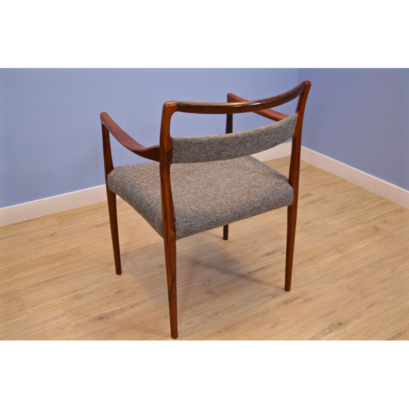 Vintage Danish dining chair in rosewood by Helge Vestergaard Jensen for Peder Pedersen, 1960s