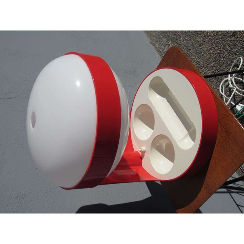 Vintage Joe Colombo KD29 red vintage lamp, Husqvarna edition