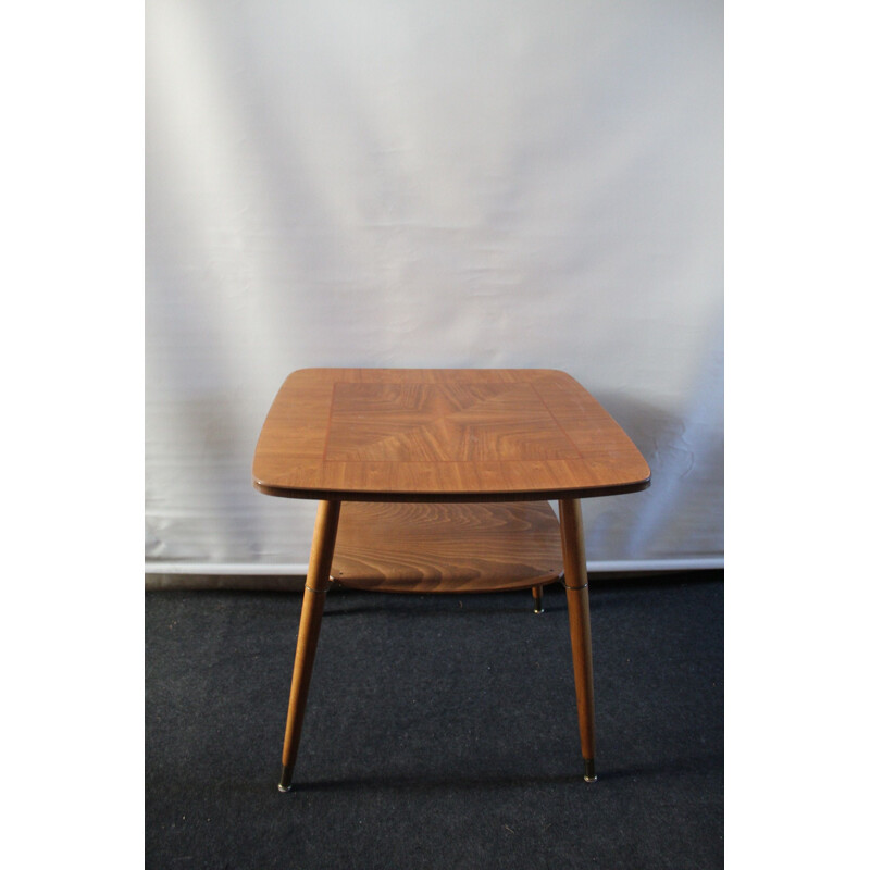 Vintage coffee table with brass, 1970s