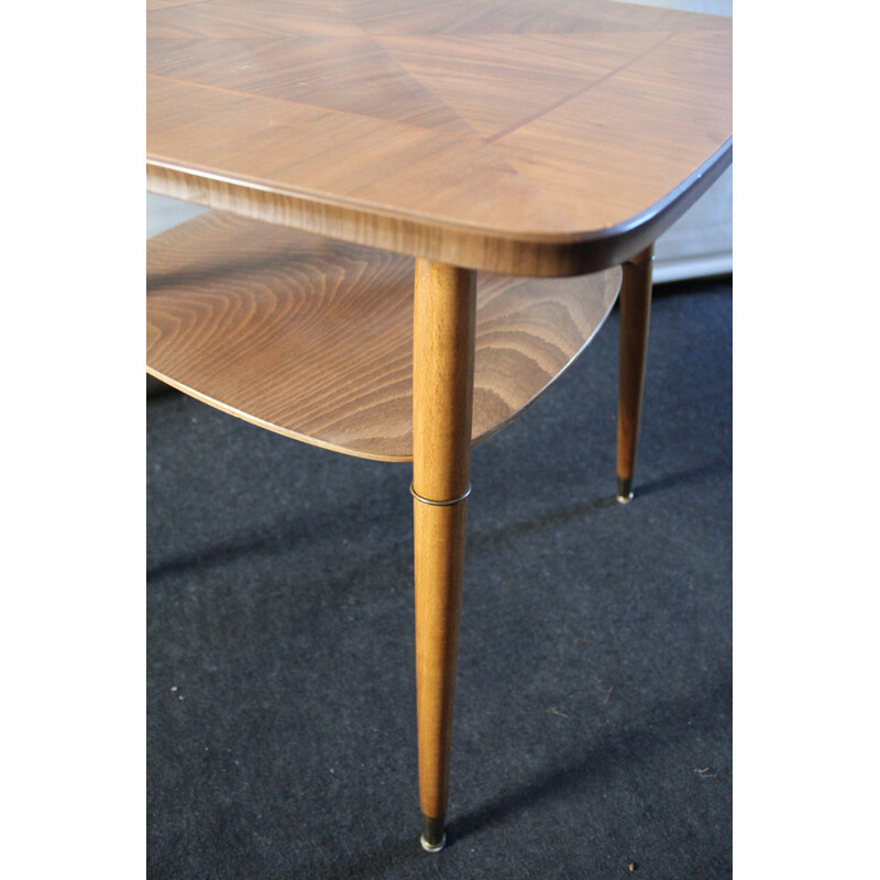 Vintage coffee table with brass, 1970s