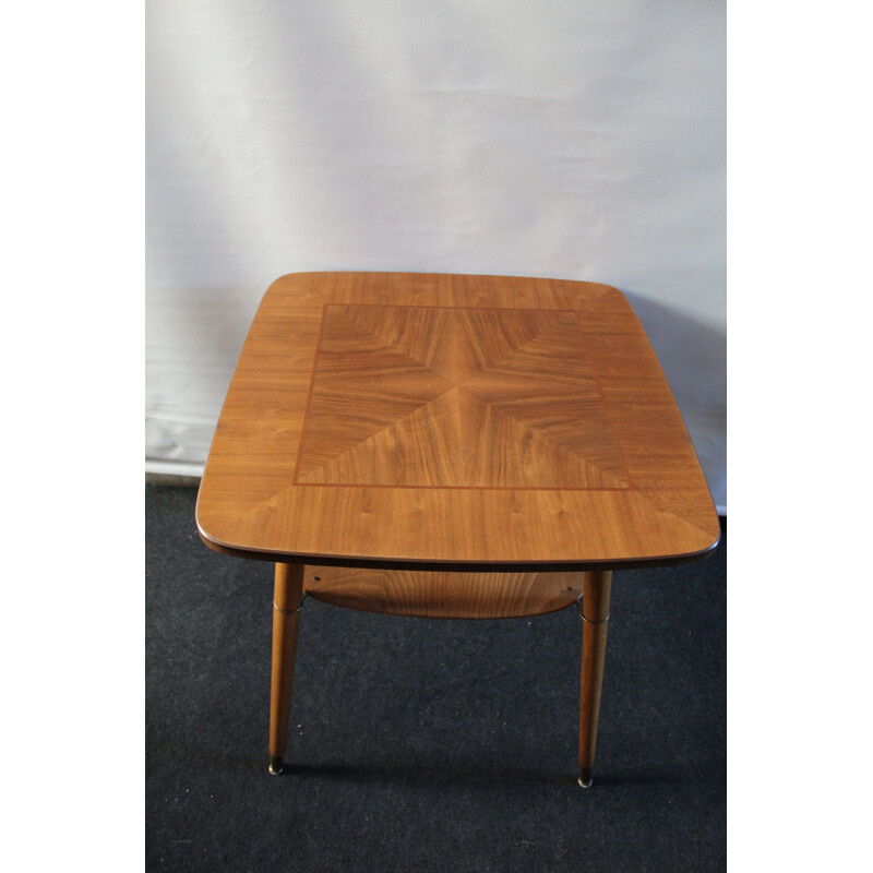 Vintage coffee table with brass, 1970s