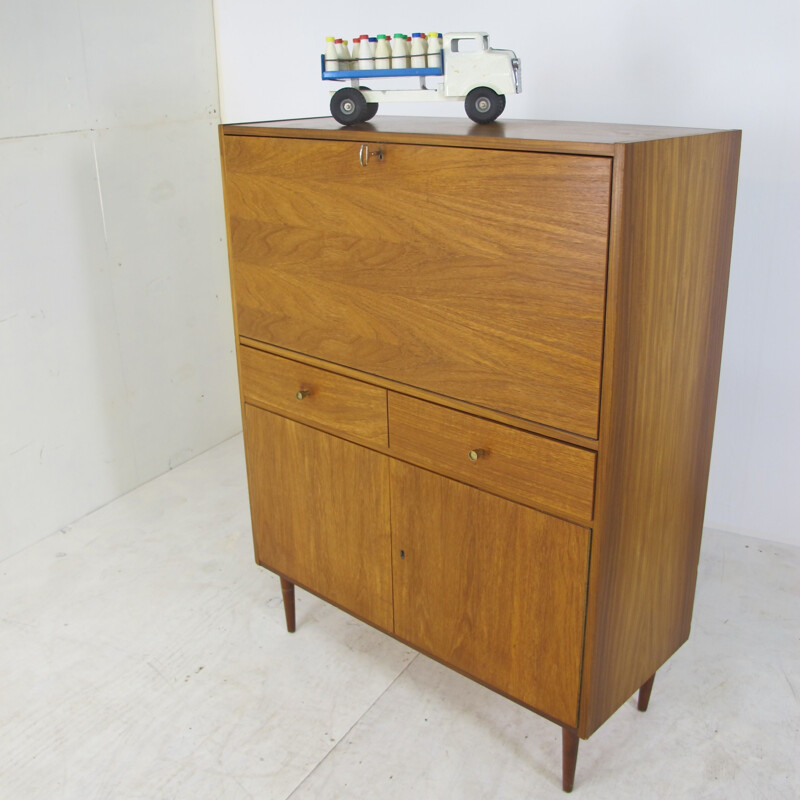 Vintage teak secretaire or cabinet, 1960s