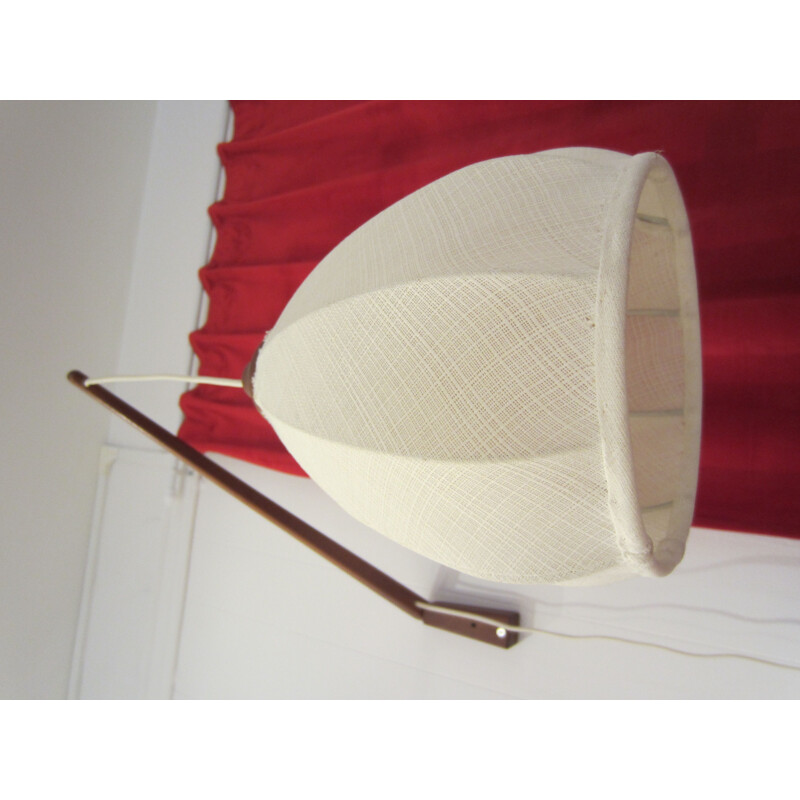 1950's Scandinavian teak vintage wall light