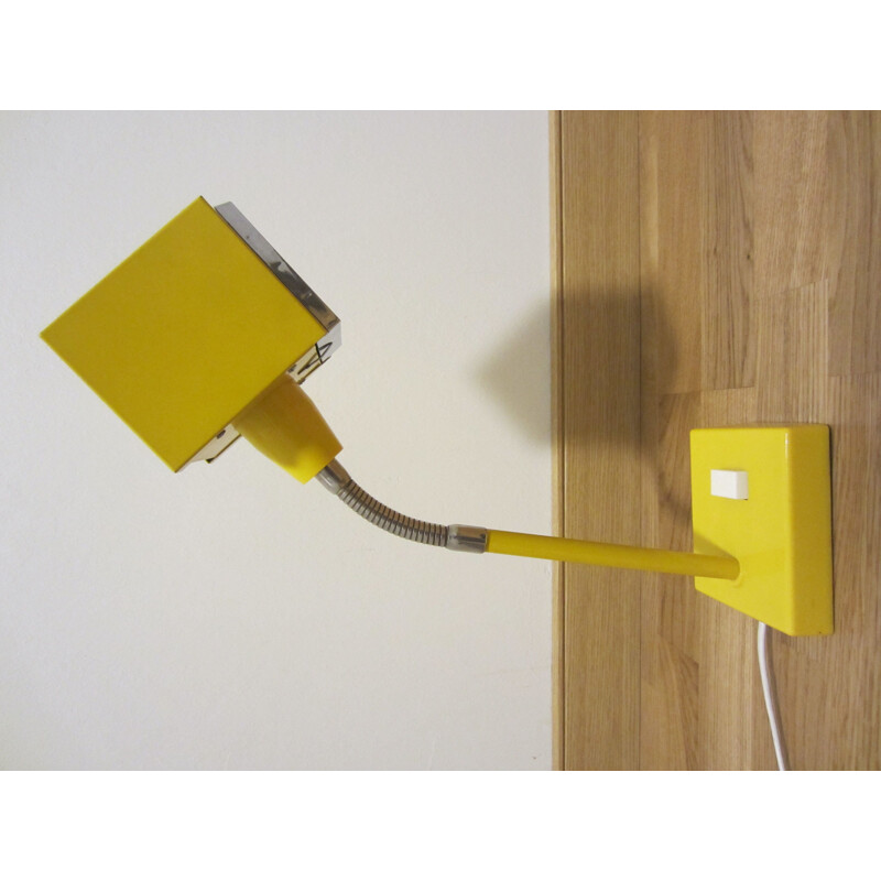 Vintage yellow Elidus Kuben lamp by Hans Agne Jakobsson