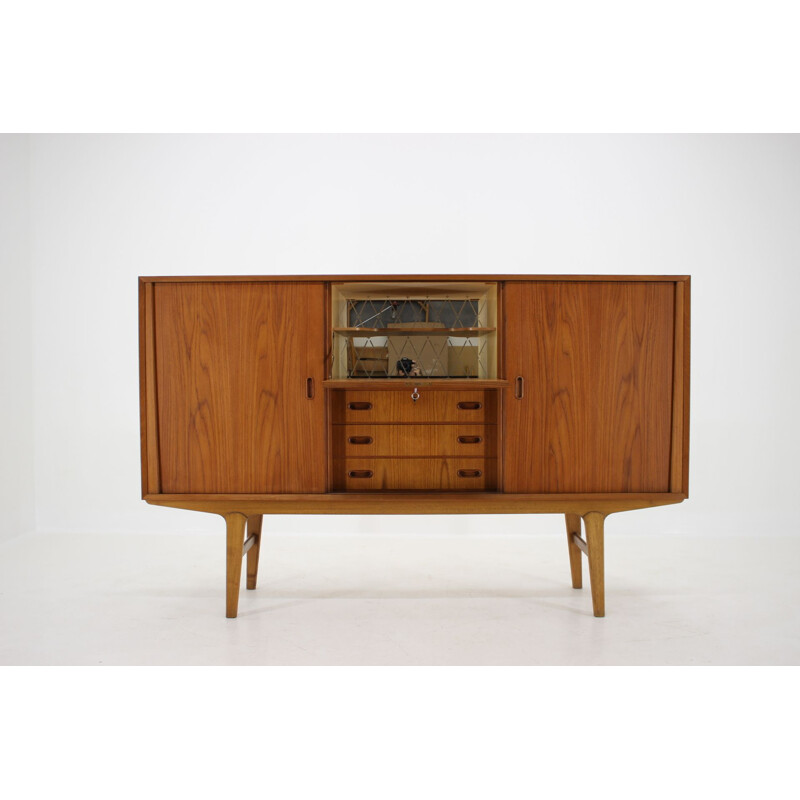 Buffet haut vintage danois en teck, Danemark, 1960 