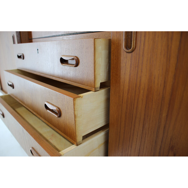 Vintage Danish teak highboard, Denmark, 1960s 