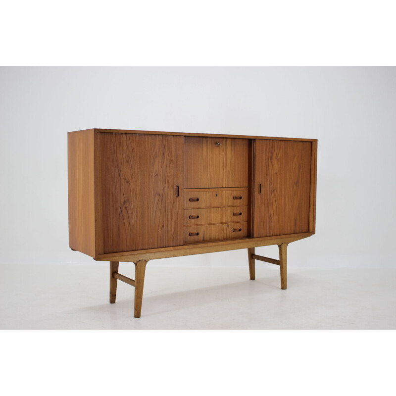 Vintage Danish teak highboard, Denmark, 1960s 