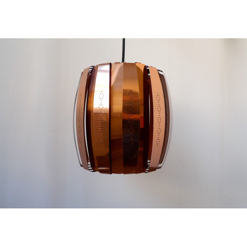 Vintage Werner Schou Copper hanging lamp for Coronell Elektro of Denmark, 1973