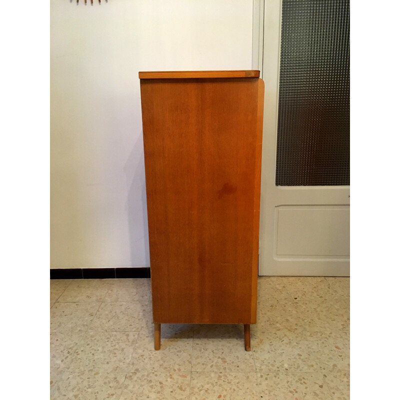 Vintage rattan chest of drawers with 6 drawers 1950