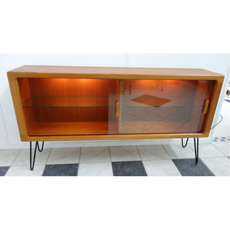 Vintage Silkeborg teak showcase sideboard 1960s