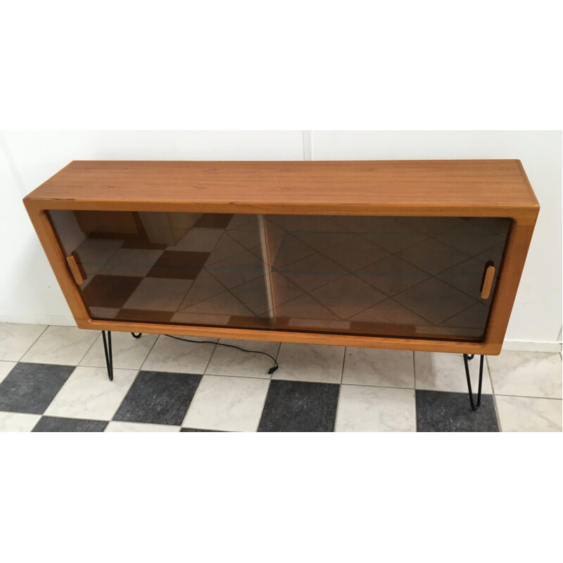 Vintage Silkeborg teak showcase sideboard 1960s