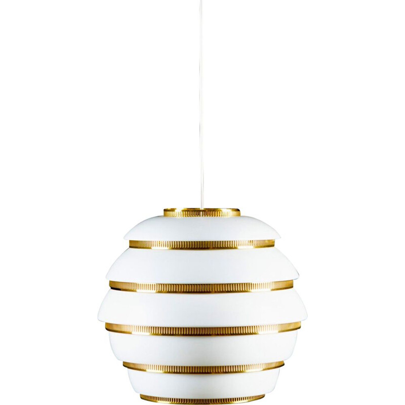 Vintage A331 white enamelled aluminium suspension by Alvar Aalto, 1965