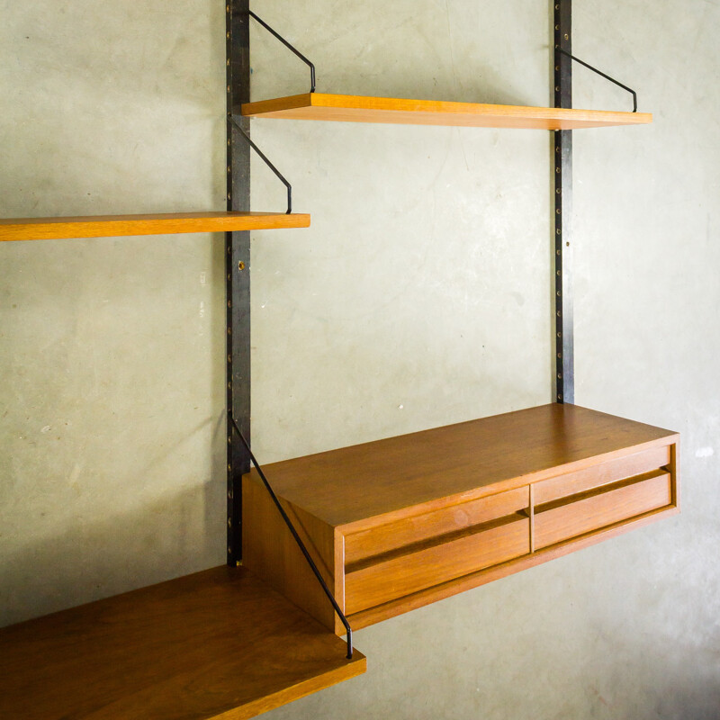 Teak and metal Royal System wall unit, Poul CADOVIUS - 1960