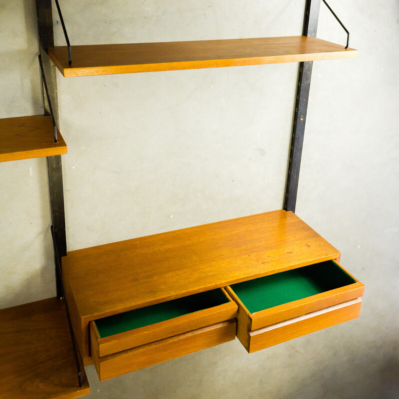 Teak and metal Royal System wall unit, Poul CADOVIUS - 1960