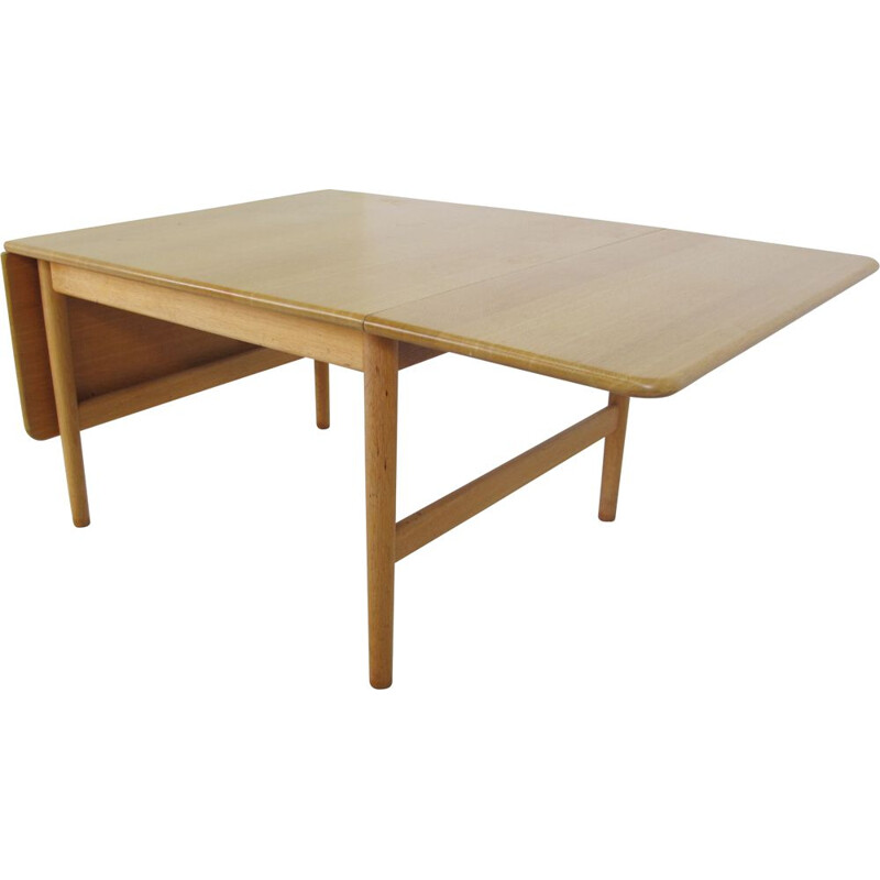 Mesa de centro vintage escandinava de roble de Hans J. Wegner para Pp Møbler, 1960