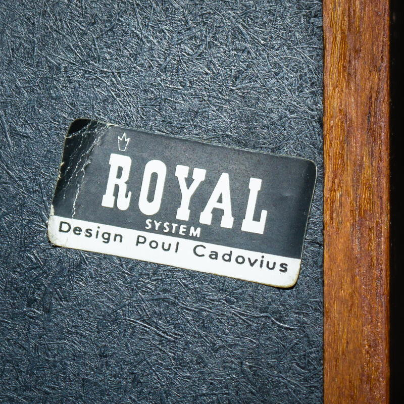Étagère murale Royal System en teck et métal, Poul CADOVIUS - 1960