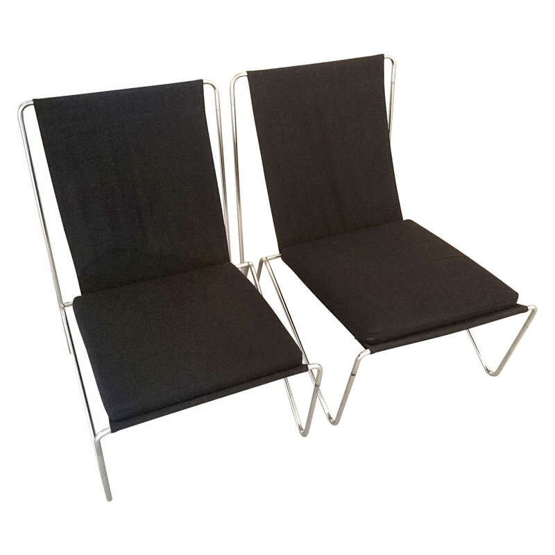 Pair of "Bachelor" Scandinavian black chairs, Verner PANTON - 1950s