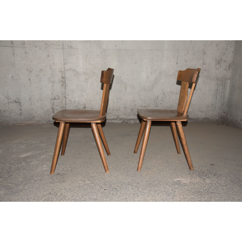 Pair of brutalist style vintage chairs