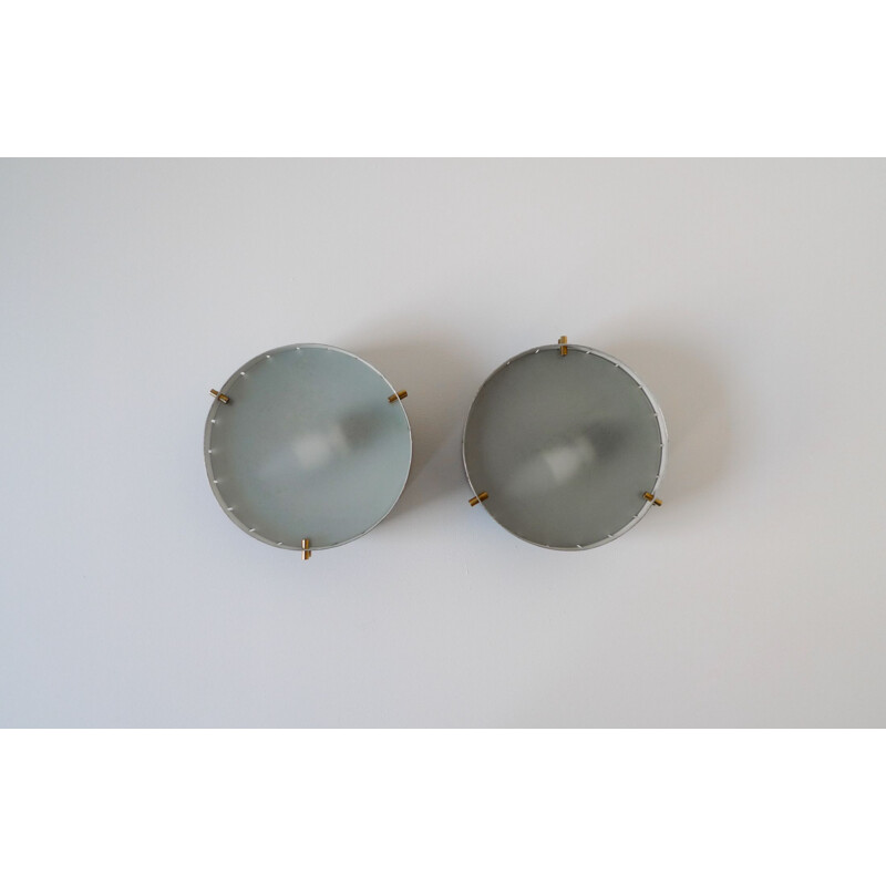 Pair of Italian Flush-Mount Wall Lights, 1950s