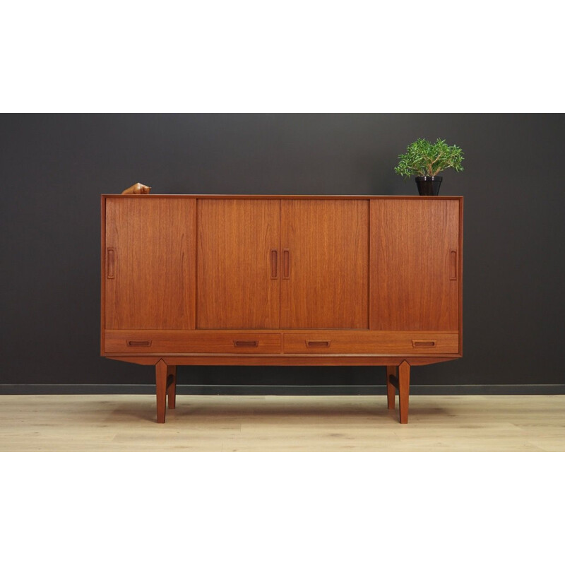 Buffet haut vintage danois vintage en teck par Vemb Mobelfabrik, 1960